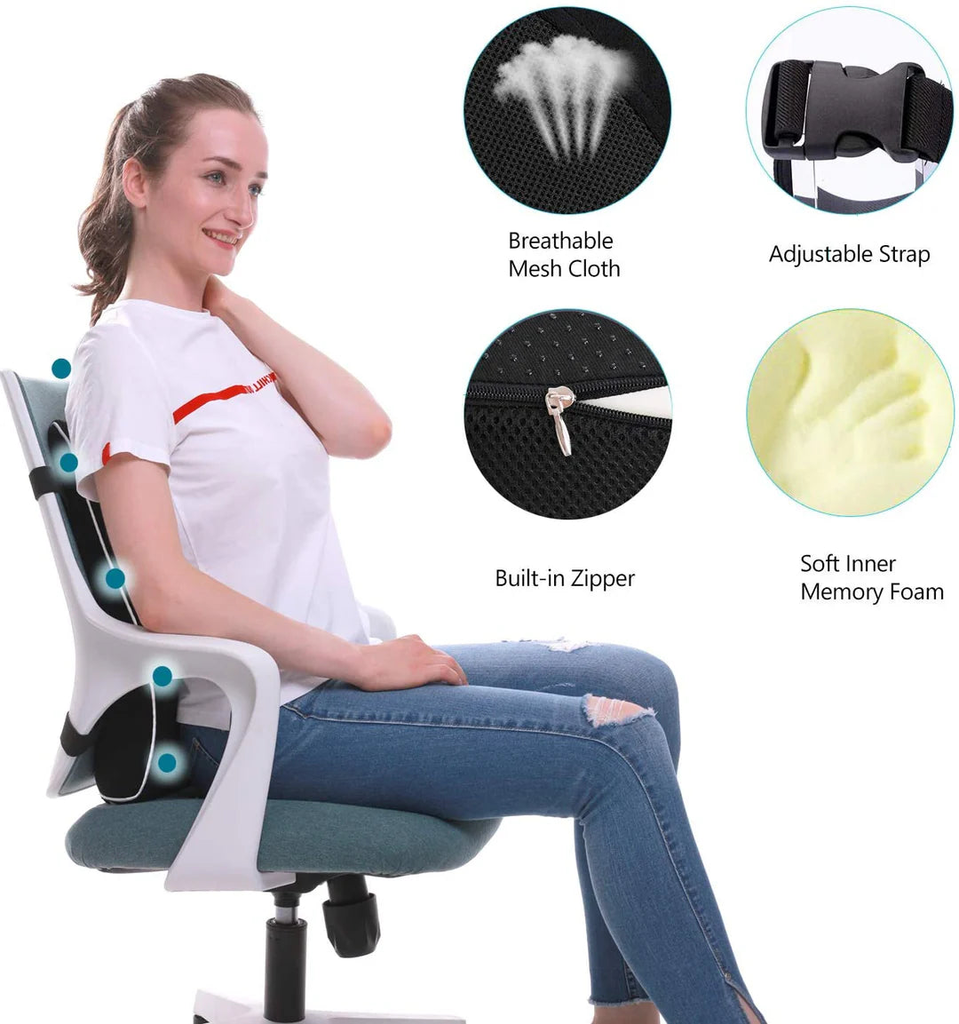 Ergonomic Lumbar Support Pillow - Ultimate Back Relief